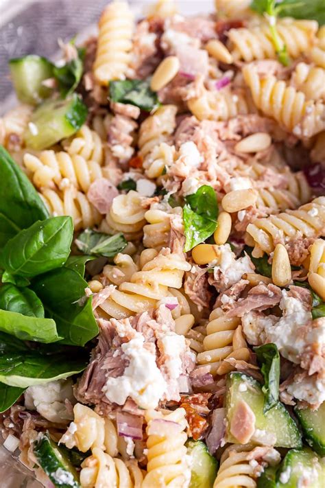 This Lightened Up Healthy Tuna Pasta Salad Requires No Mayo But Has A