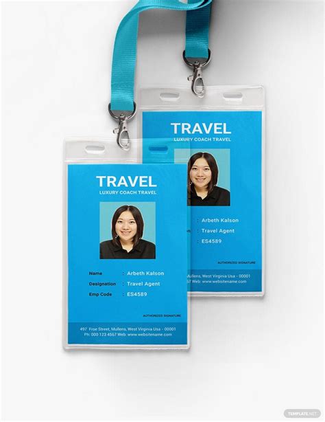 Travel Agency Id Card Template In Psd Illustrator Download