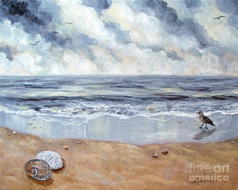 Seashells In The Gray Dawn Painting By Laura Iverson Fine Art America