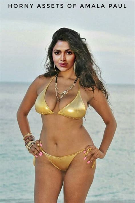 Amala Paul In Beach Golden Bikini Bollywood Bikini Bikini Outfits