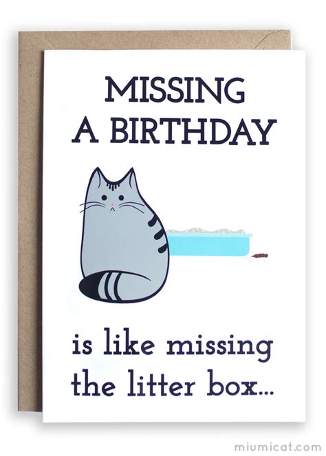 Missed Your Birthday Card Miümi Cat