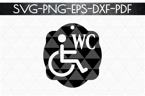 Disabled Wc Sign Papercut Template Toilet Decor Svg Pdf By Mulia
