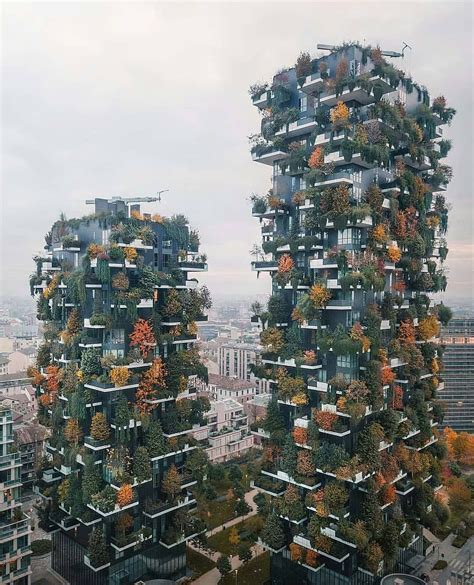 Bosco Verticale Architecture Milan Italy Photographie National