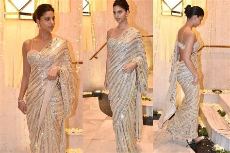 Suhana Khan Serves Hottest Saree Look For Diwali In Backless Blouse And Sleek Bun See Pics