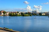 river Svislach, Minsk, Belarus | Кафедральный собор, Предместье, Ратуша