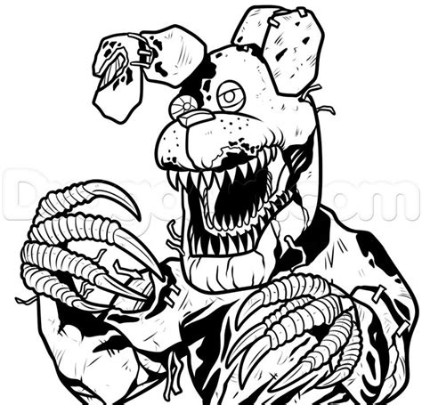 Nightmare freddy, bonnie and chica except their accurate to their fnaf 1 counterparts. Bonnie Coloring Pages Nightmare Drawing | Fnaf coloring ...