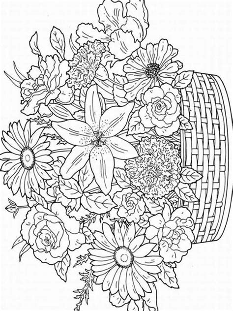 flowers coloring pages  adults  printable flowers coloring pages