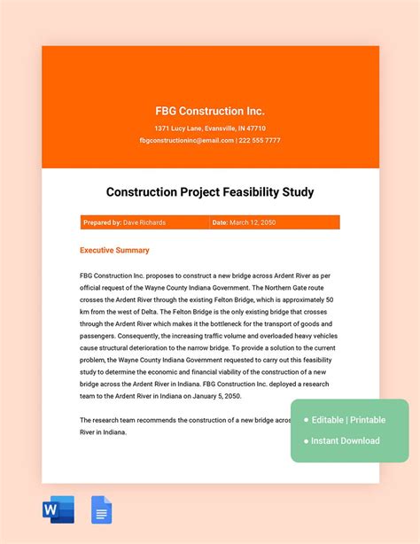 Feasibility Study Template Download Edit Powerslides Printable Templates