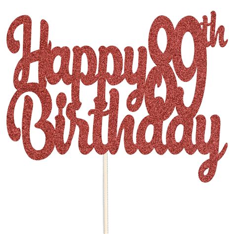 Happy 89th Birthday Glitter Cake Topper Party Celebration Etsy