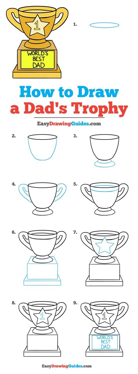 How to draw father's day drawing with pencil sketch. How to Draw a Dad's Trophy - Really Easy Drawing Tutorial ...
