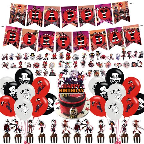 Buy Pcs Helluva Boss Birthday Party Supplies Cartoon Helluva Boss Anime Party Decorations