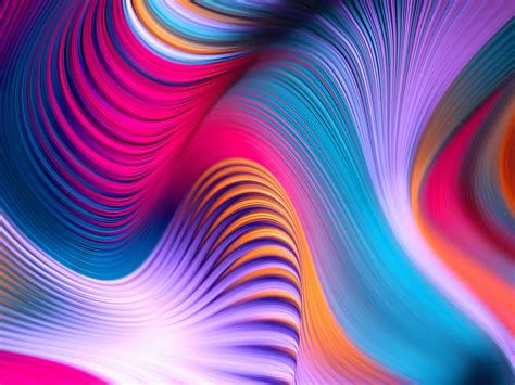 Desktop Wallpaper Colorful Abstract Art Waves Hd Image Picture Background E32fc7