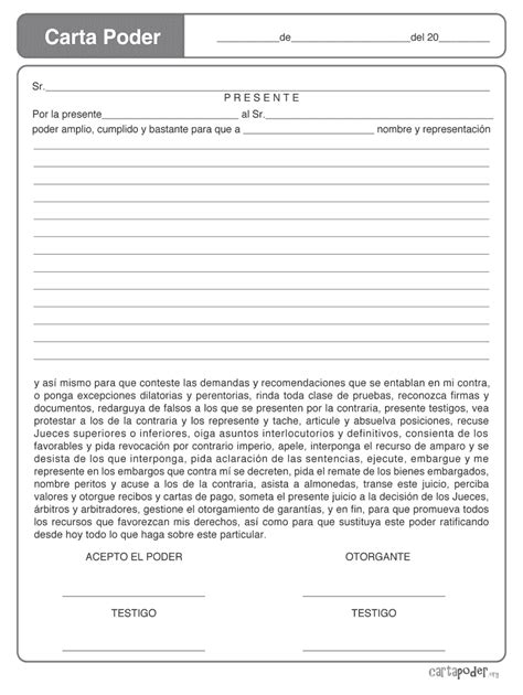 Carta Poder Simple 2020 2022 Fill And Sign Printable Template Online