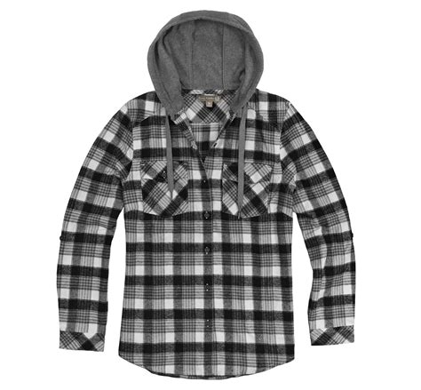 Victory Outfitters Womens Assorted Long Sleeve Brushed Hooded Flannel