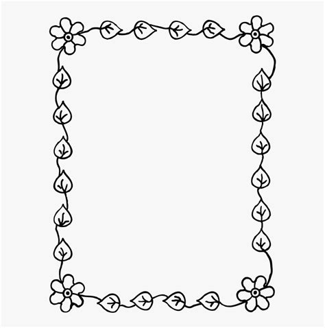 Simple Flower Drawing Page Borders Borders And Frames Diseño De