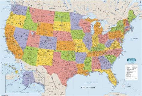 Compare Price United States Wall Map Laminated On
