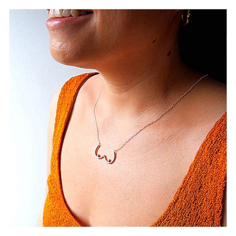 Boobie Necklace Handmade 2mm Sterling Silver Boob Necklace Etsy