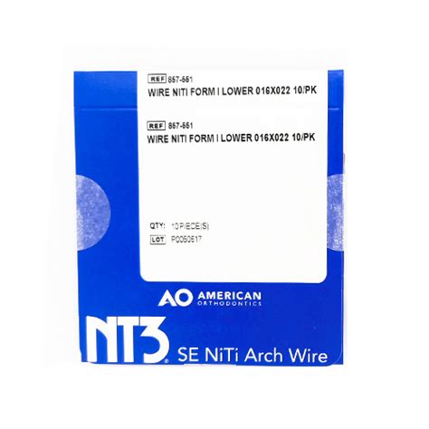 Niti Inferior 016×022 Caja Con 10 Piezas