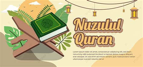 Nuzulul Quran Greeting Banner Design Vector Background Nuzul Quran