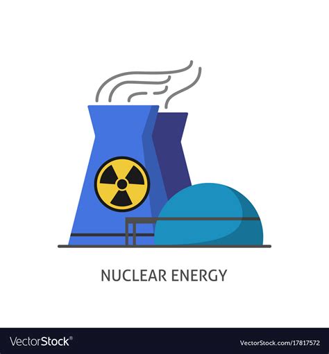 Nuclear Power Plant Icon In Flat Style Royalty Free Vector