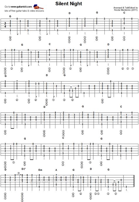 Silent Night Fingerstyle Guitar Tab Chords Guitarnick My Xxx Hot Girl
