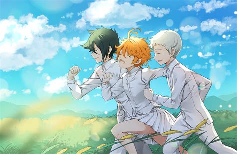 Triumphant Trio Promised Neverland Hd Wallpaper By Melings