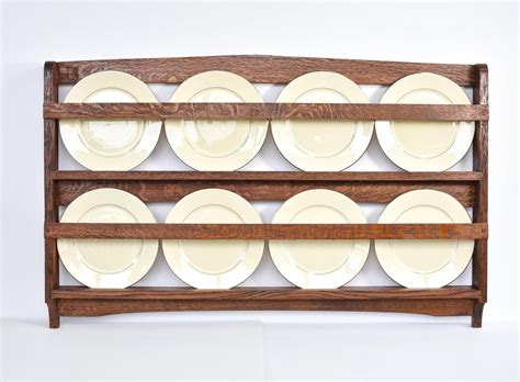 Handmade Craftsman Style Plate Rack Wall Mounted Display Arts Crafts