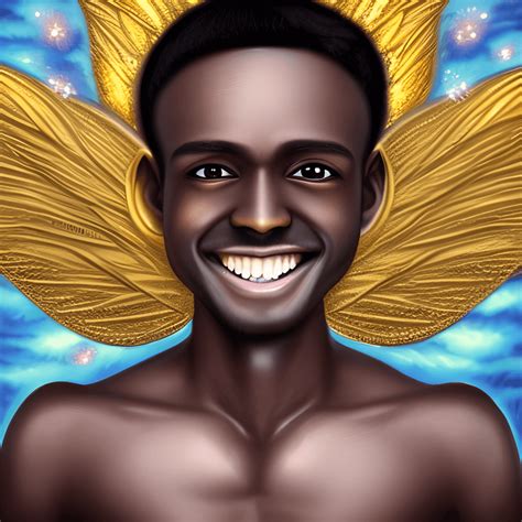 Hyper Detailed Stunning Dark Skinned Male Tooth Fairy Graphic