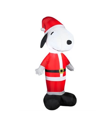 What kind of christmas decorations do walmart have? 3.5' Inflatable Peanuts LED Lighted Snoopy Santa Claus ...