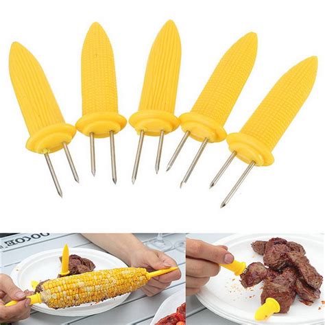 6pcs Bbq Corn Holders Fork Multifunction Stainless Steel Barbecue Bbq