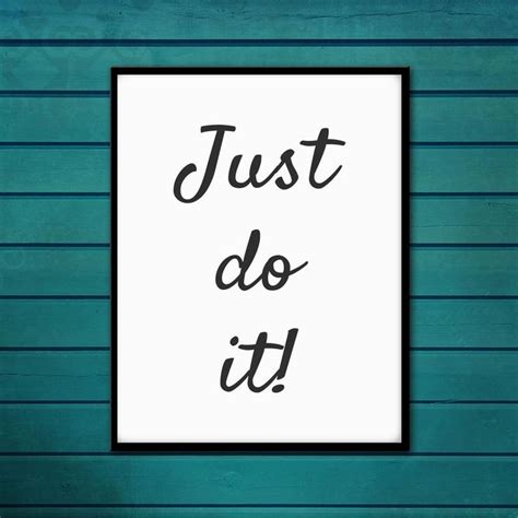 Motivational Poster Just Do It Inspirational Quote Typography Etsy