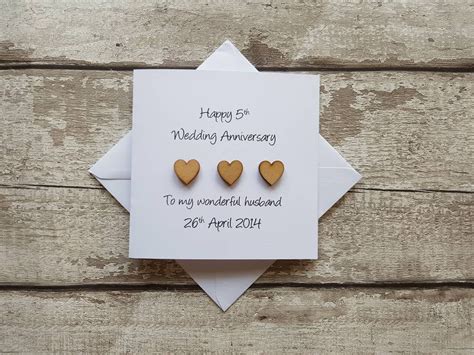 5th Anniversary Card For Husband Etsy