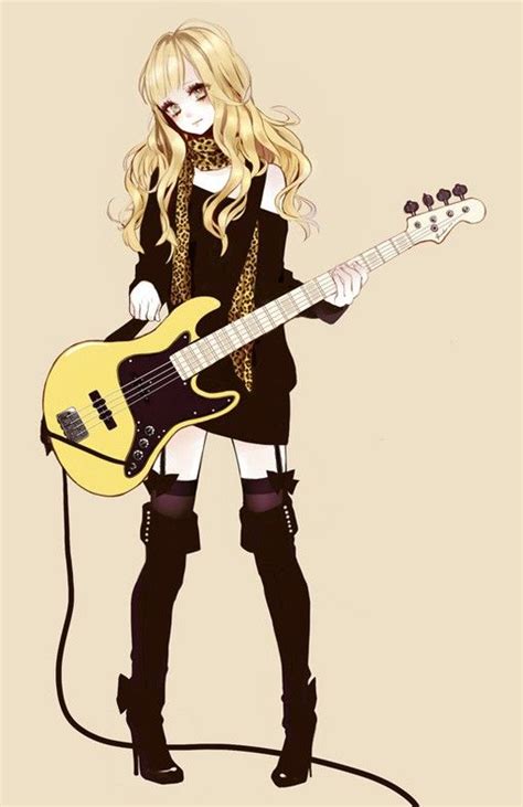 Anime Girl Playing Or Holding A Guitar Who Knows If Shes Going To