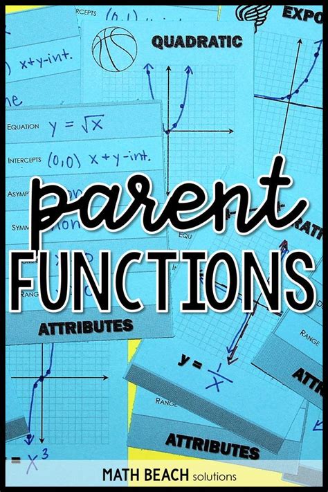 Parent Function Trading Cards Activity Parent Functions Algebra