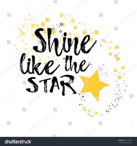 Shine Like Star Inspirational Quote Stars Stock Vector