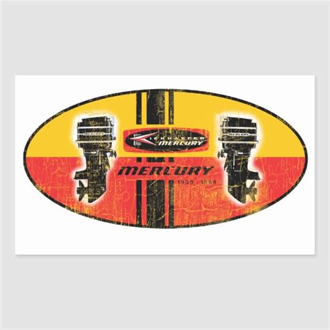 Vintage Mercury Outboard Motors Sign Rectangular Sticker