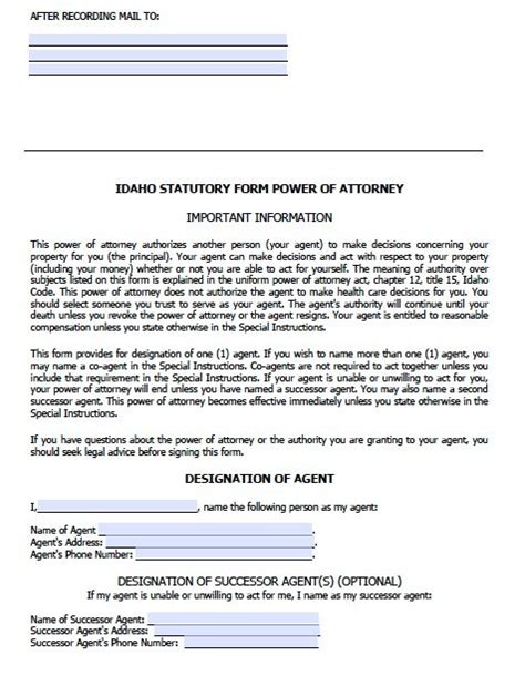 Free Durable Power Of Attorney Idaho Form Adobe Pdf
