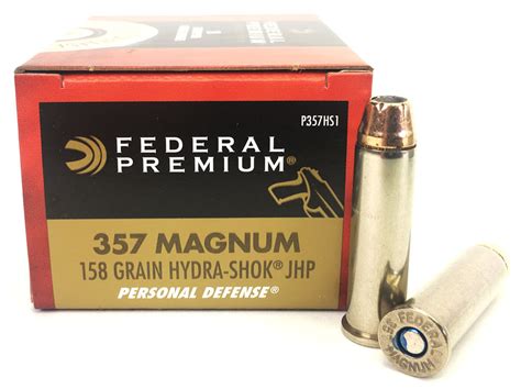 357 Magnum 158 Grain Jhp Hydra Shok Federal Premium Personal Defense