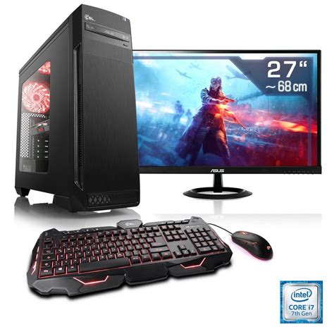 We are building 300 dollar gaming pc with better 40k full gaming pc build setup for budget pc gamers! CSL Gaming PC Set, Core i7-7700K, GTX 1070, 16 GB DDR4, 27 ...