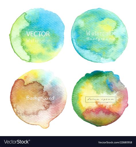 Watercolor Circle Set On White Background Vector Image