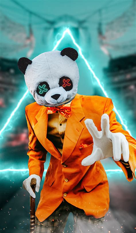panda masked man mask neon people spark street triangle hd phone wallpaper peakpx
