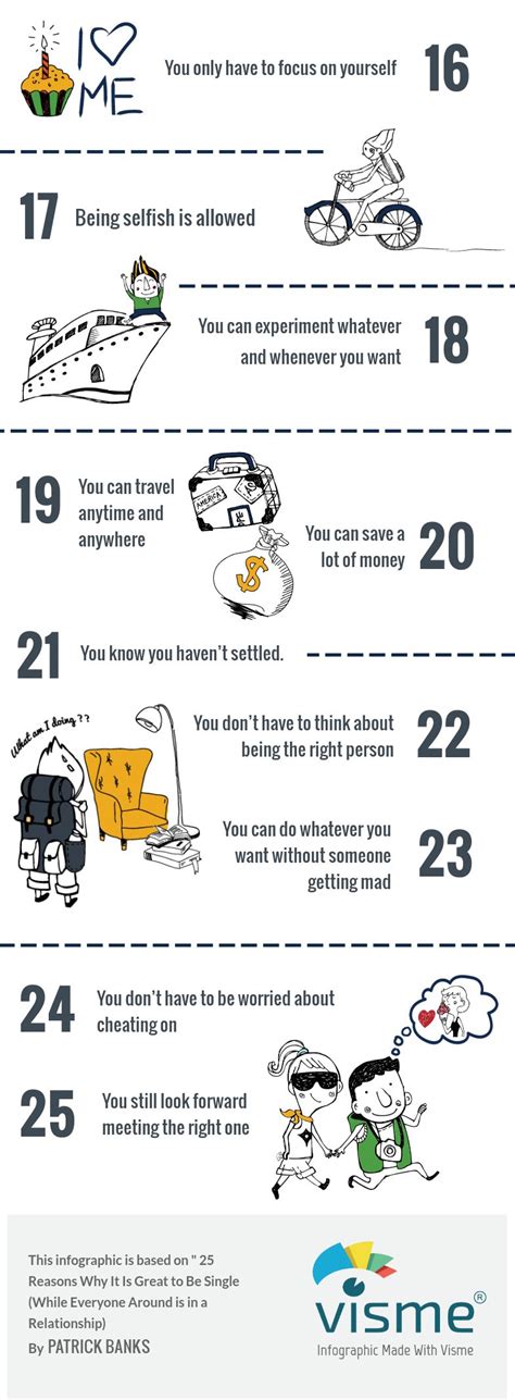 25 Reasons Why Being Single Is Great Infographic Kelly Seal Love Dating Wellness