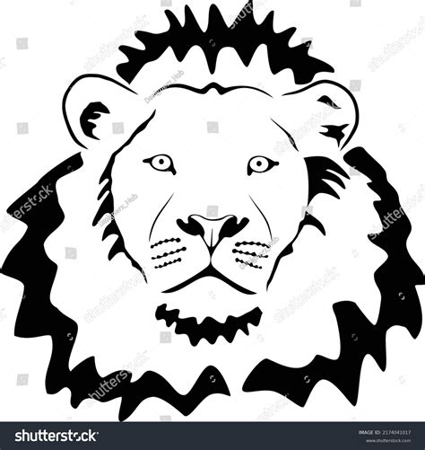 Lion Face Black White Stock Vector Royalty Free 2174041017 Shutterstock