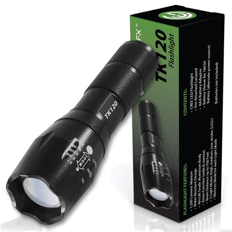 Tactical Led Flashlight With Strobe Light Feature For Self