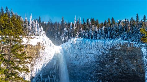 Waterfall Frozen Ice Landscape Winter 4k Hd Wallpaper