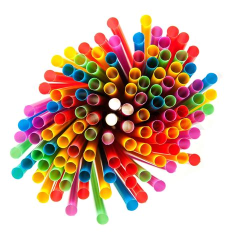 Colored Plastic Straws Stock Image Colourbox