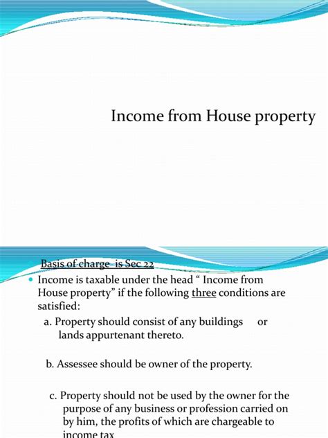 Income From House Property Pdf Tax Deduction Renting