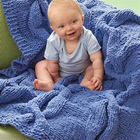 Bernat Coziest Cable Blanket Yarnspirations Bernat Baby Blanket