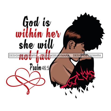 Afro Black Woman Praying Portrait God Psalm Religious Svg Cutting File