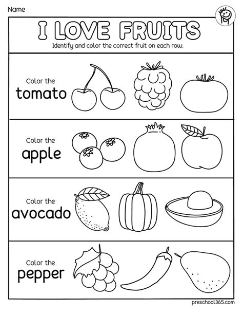 Free Fruits Activities And Worksheets For Preschool L1